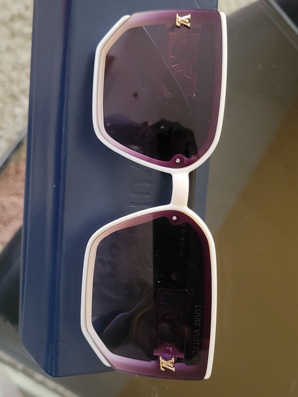 Louis Vuitton White Frames with Purple Gradient Lenses